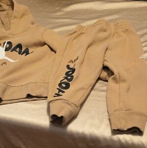 Jordan Kids Tan Sweatpants & Hoodie Set
